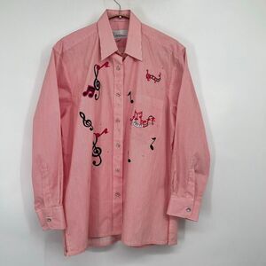 Mili Designs Embellished Red Striped Front Button Shirt Blouse. Size S